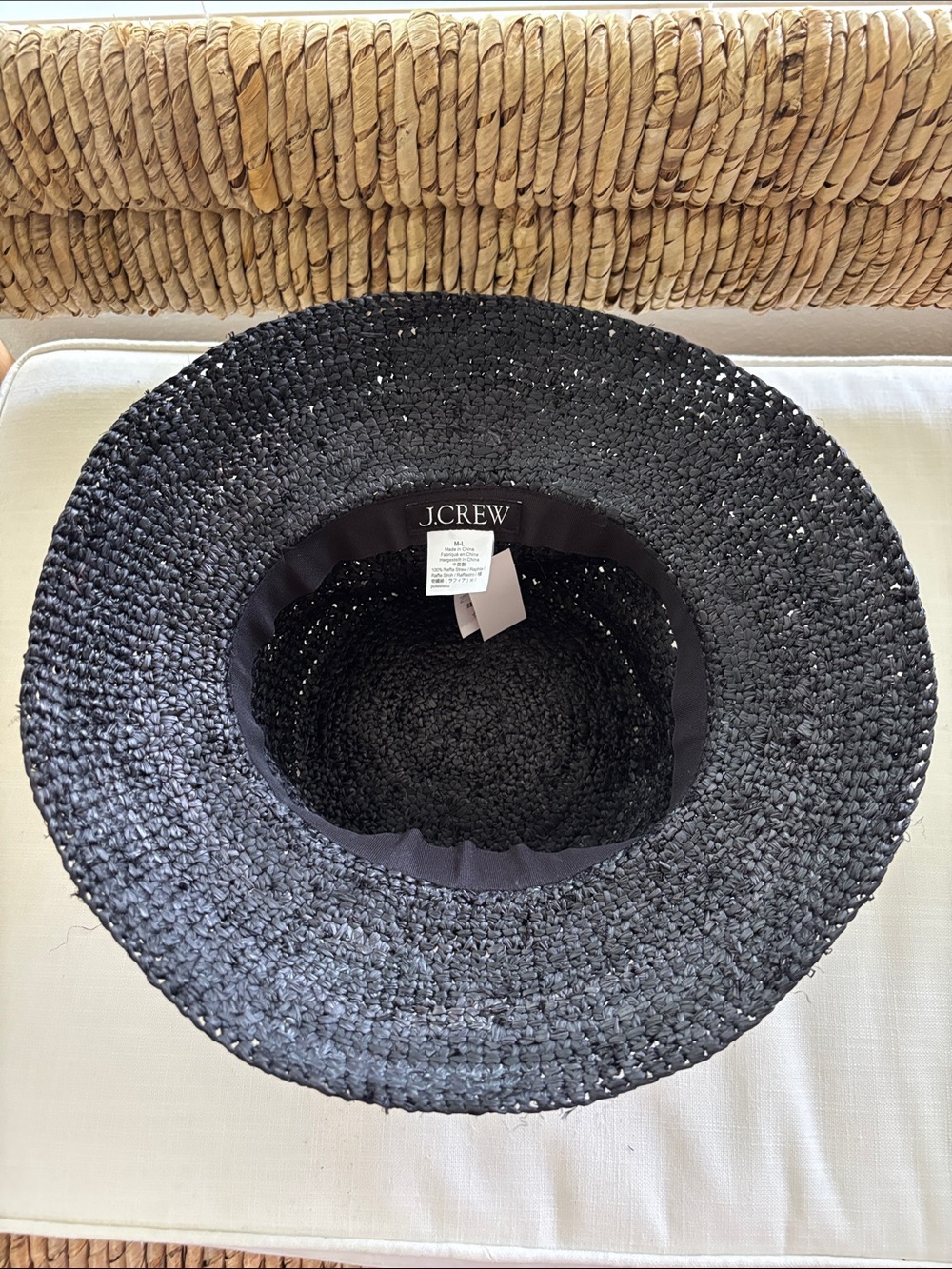 J. Crew Black Woven Straw Bucket Hat - Picture 5 of 6